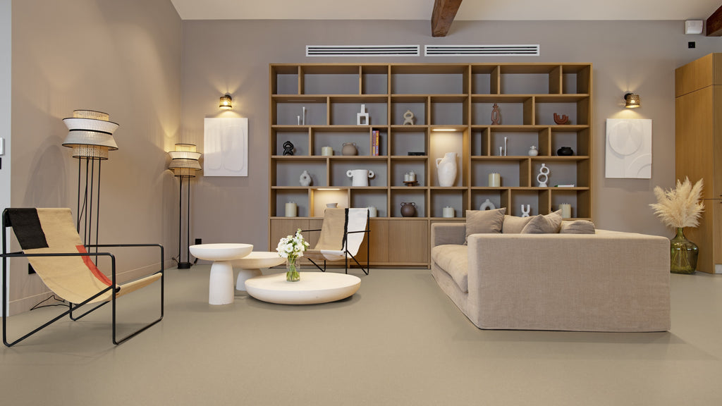 Ulvenaro Linoleumboden 200cm | Farbe: Sandbeige | Raumbild 3 (Beispielbild, Farbe kann abweichen)