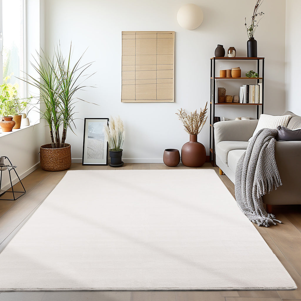 Sky 5400 Cream Kurzflor Teppich