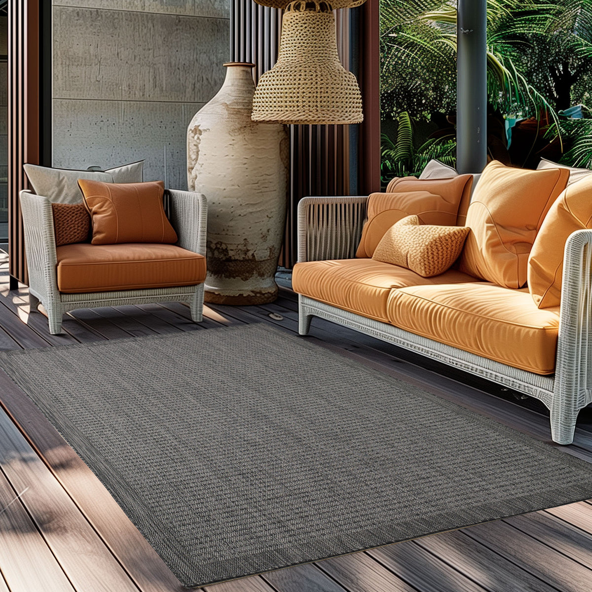 Giza 1410 Black Outdoor Teppich