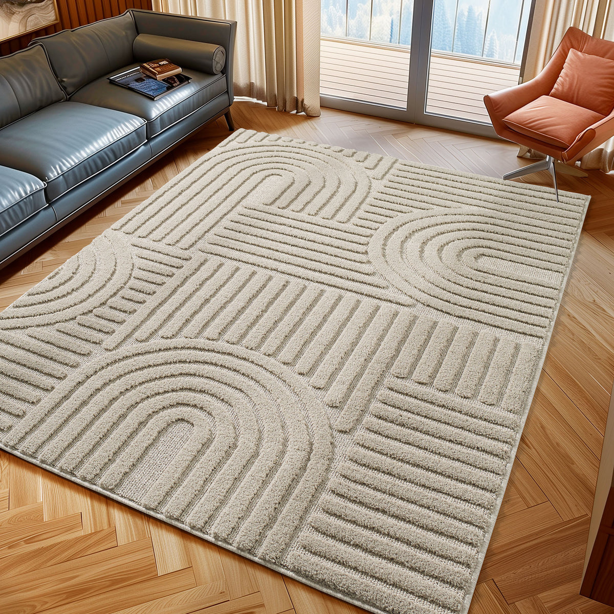 Art 1121 Beige Kurzflor Teppich
