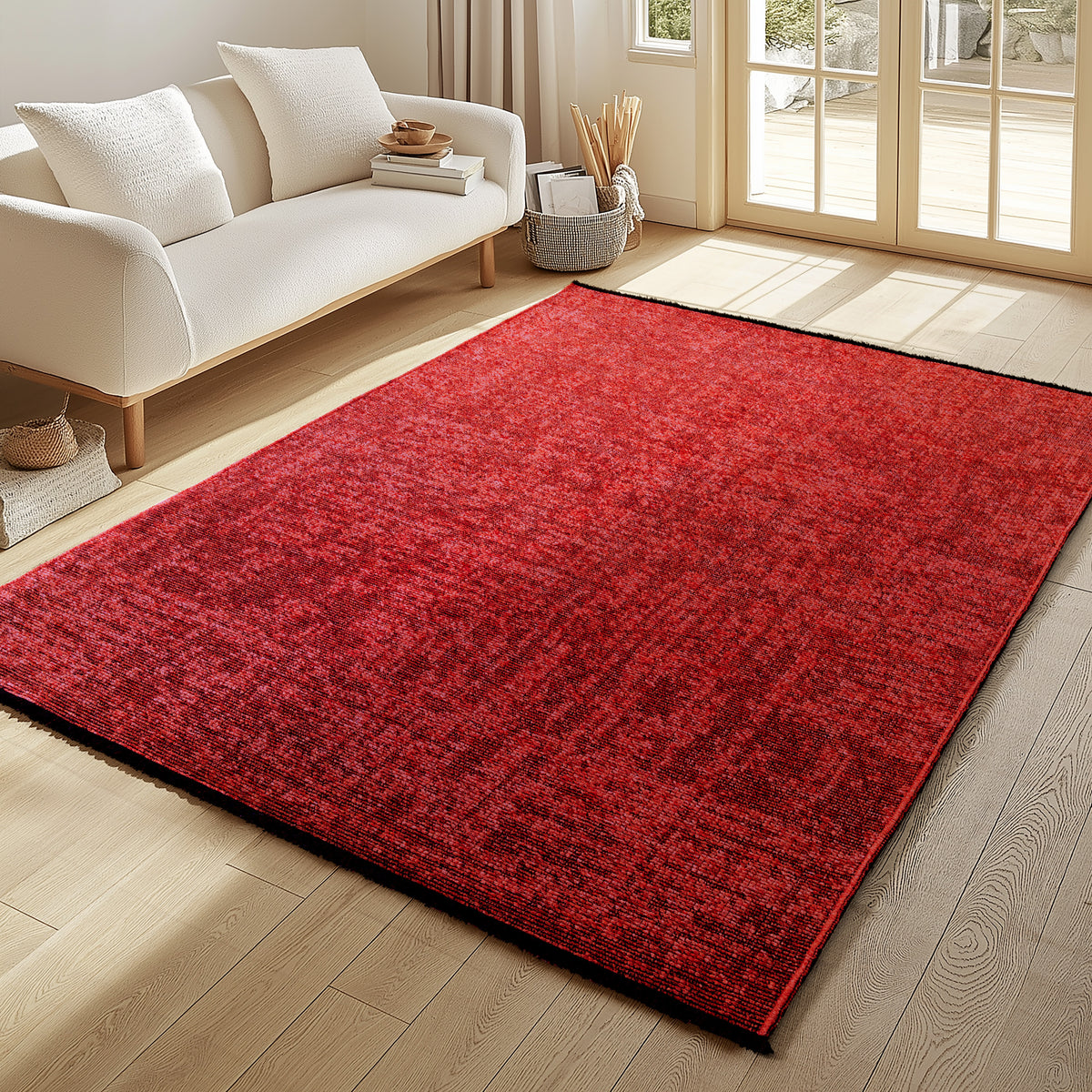 Space 1900 Red Kurzflor Teppich