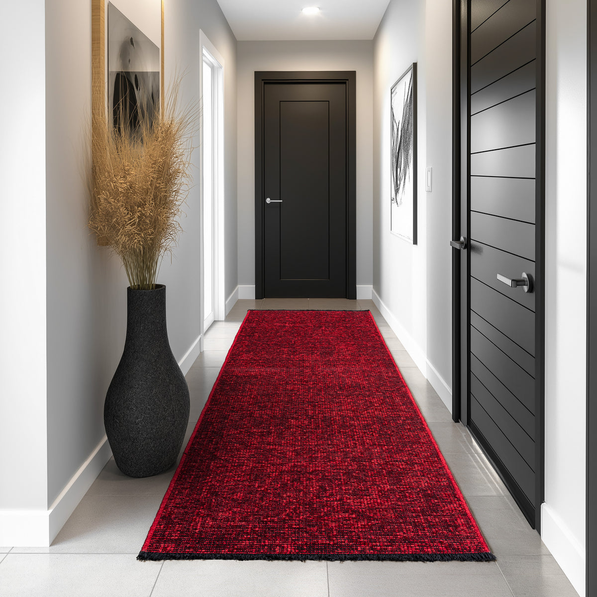 Space 1900 Red Kurzflor Teppich
