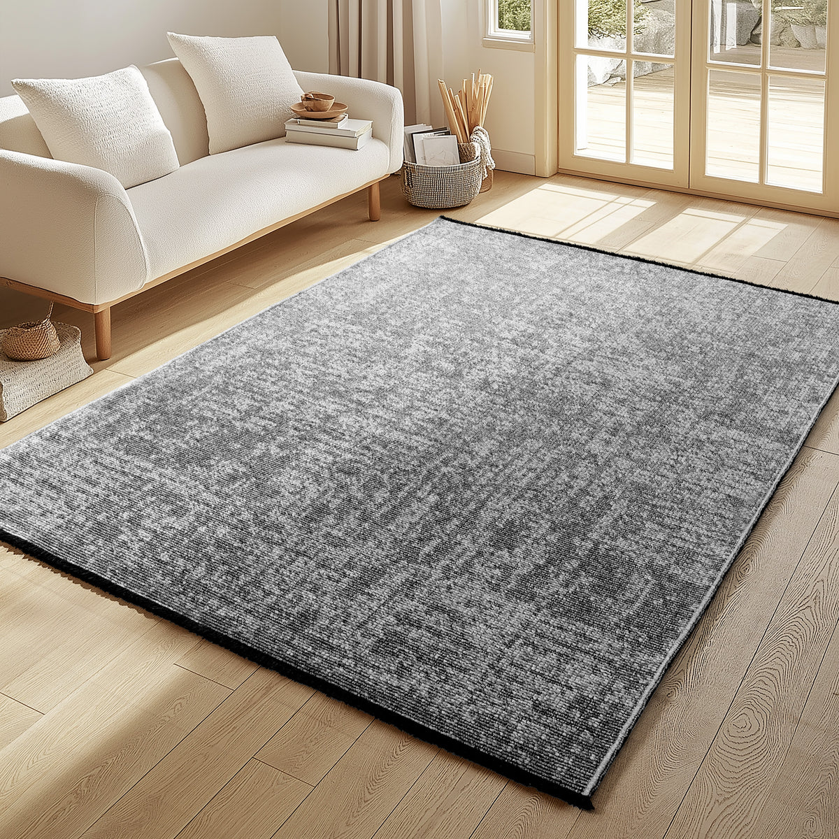 Space 1900 Grey Kurzflor Teppich