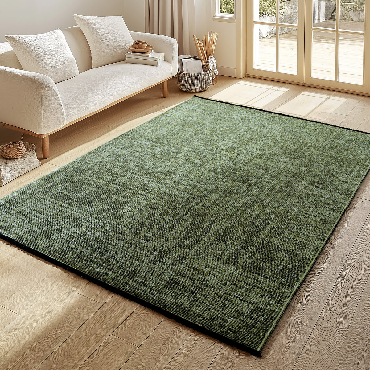 Space 1900 Green Kurzflor Teppich