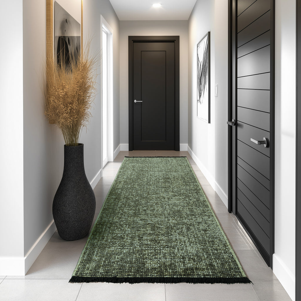 Space 1900 Green Kurzflor Teppich