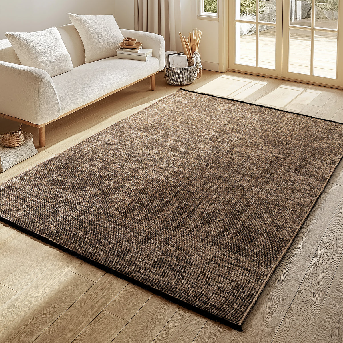 Space 1900 Brown Kurzflor Teppich
