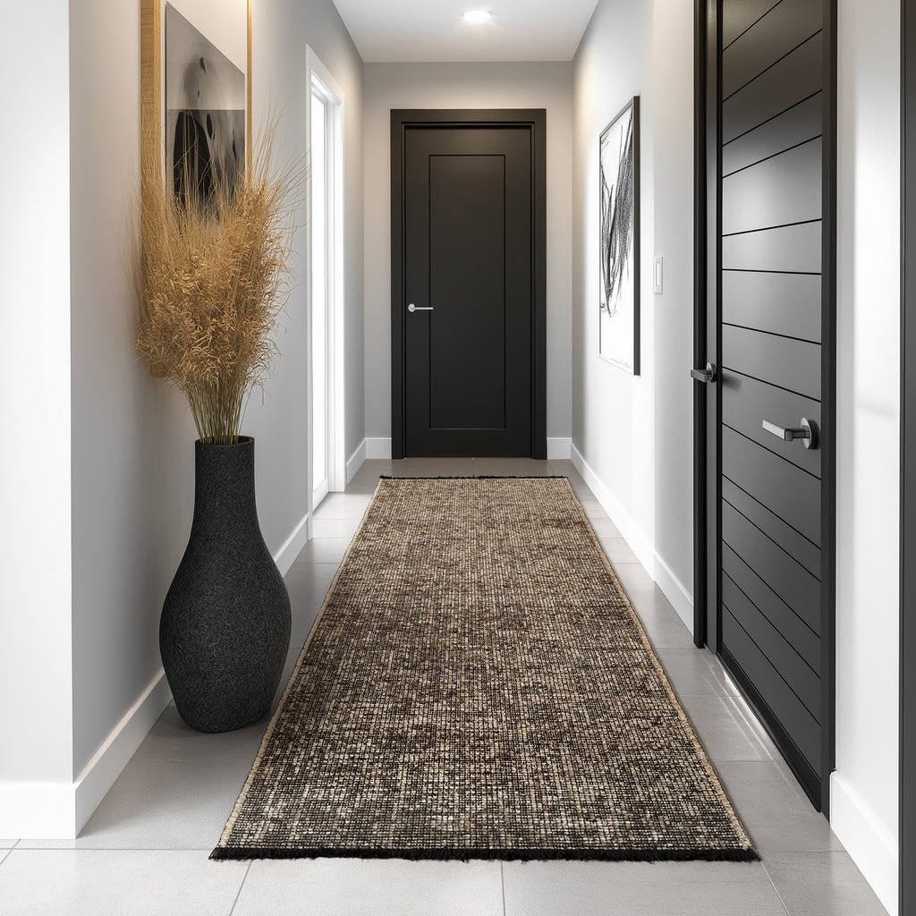 Space 1900 Brown Kurzflor Teppich
