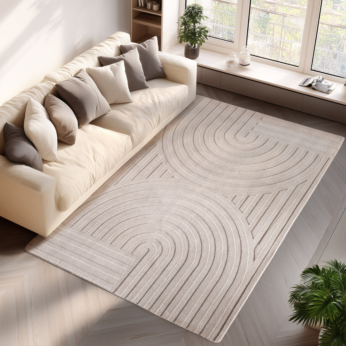 Pompei 1611 Cream Kurzflor Teppich