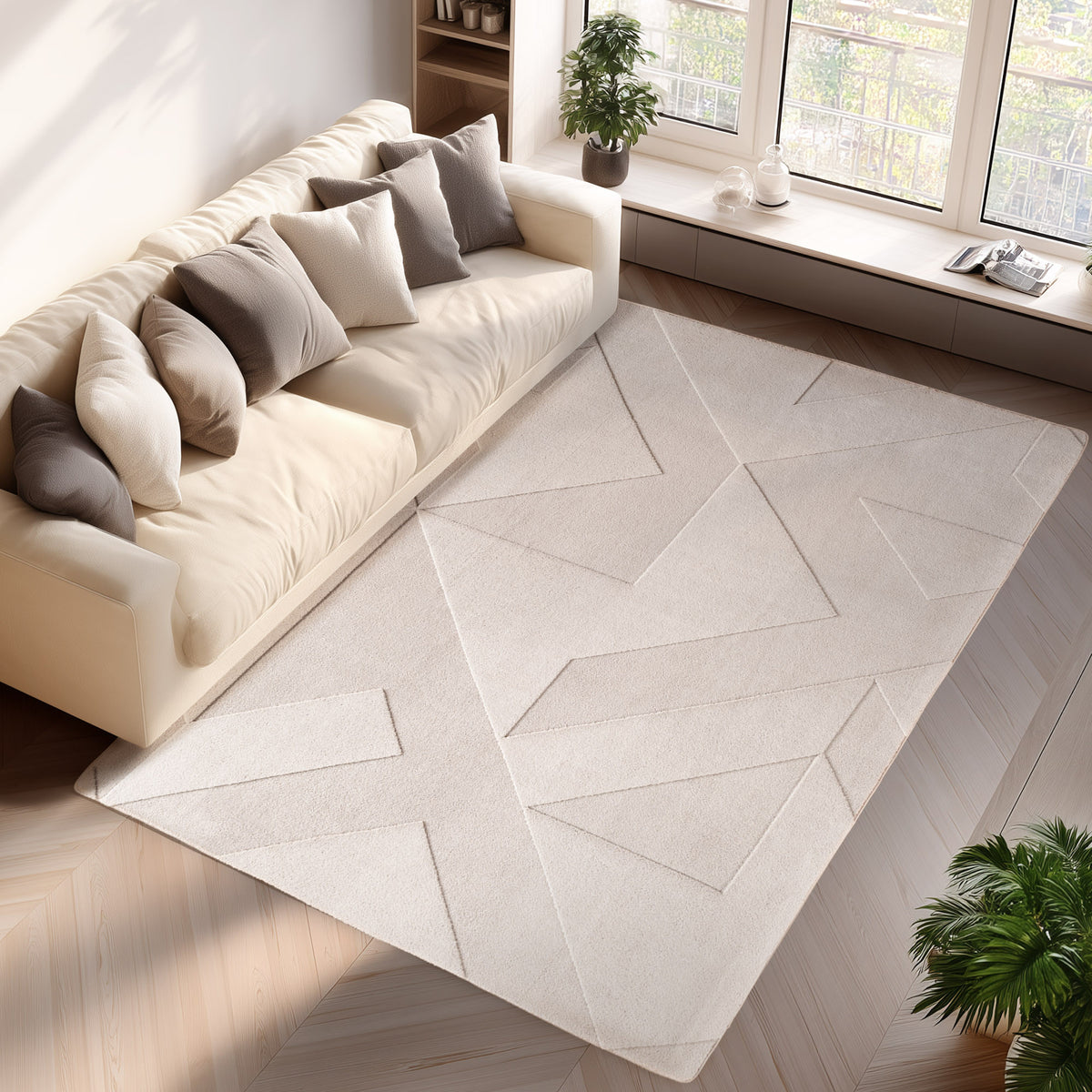 Pompei 1613 Cream Kurzflor Teppich