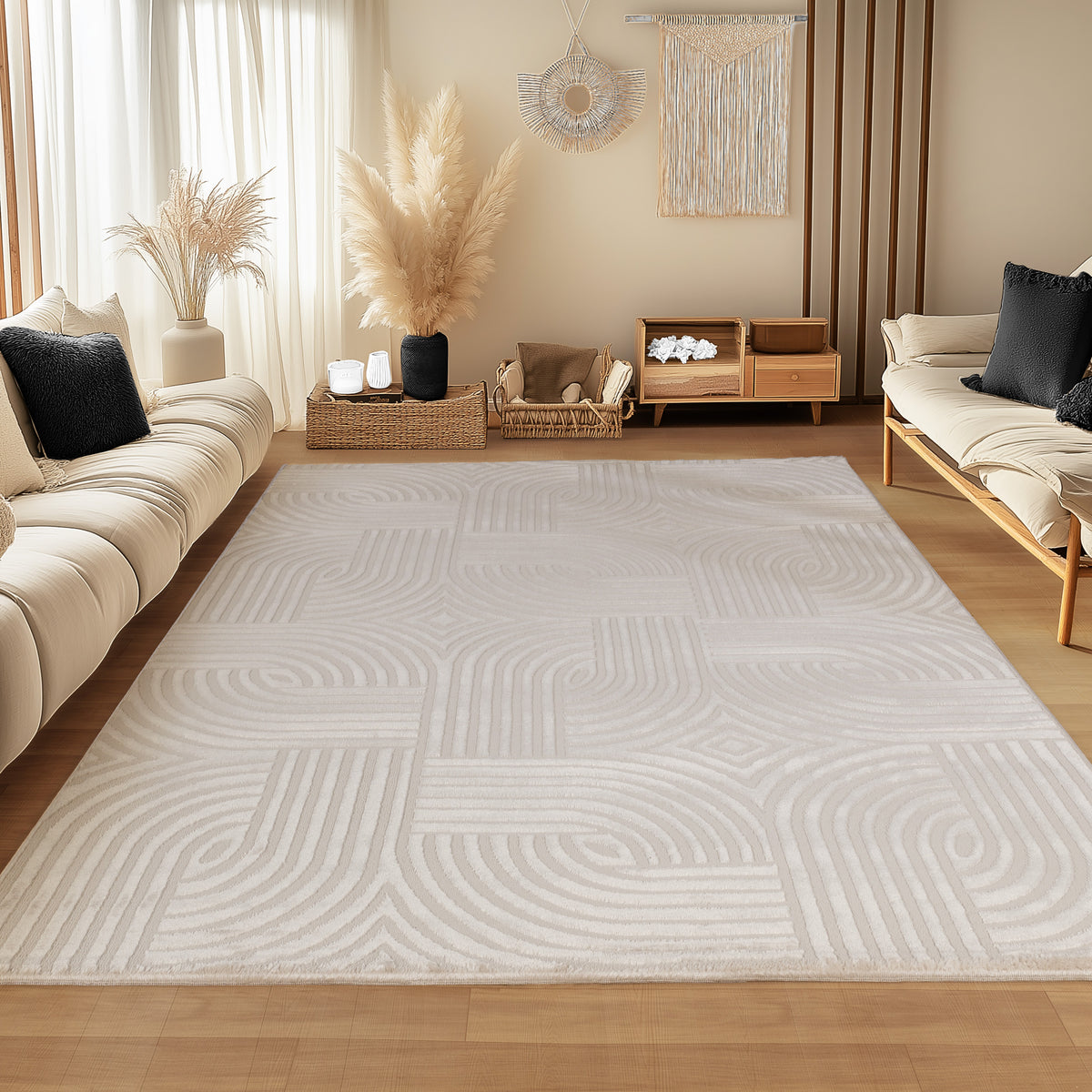Sahara 1112 Beige Kurzflor Teppich
