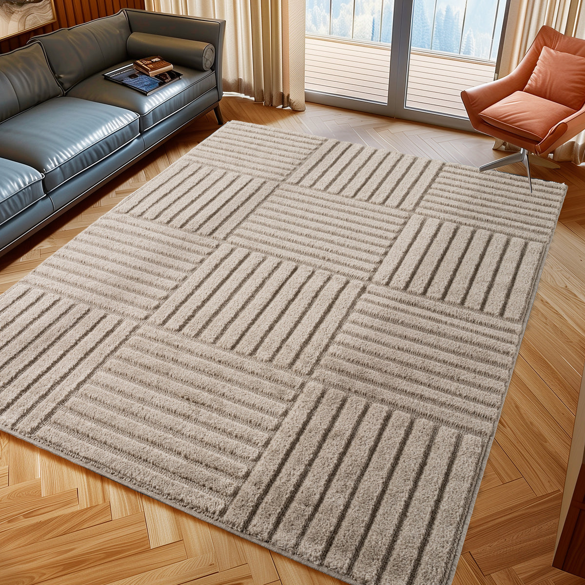 Art 1123 Beige Kurzflor Teppich