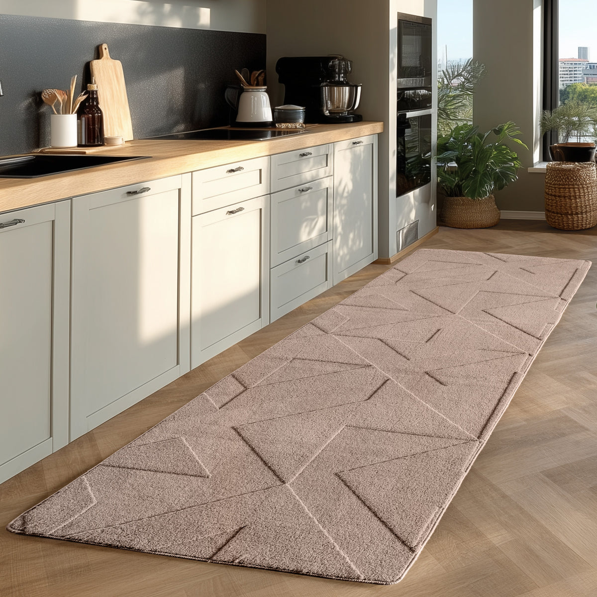 Pompei 1613 Beige Kurzflor Teppich