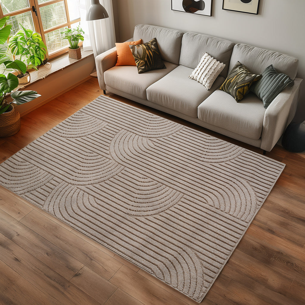 Helix 2201 Beige Kurzflor Teppich