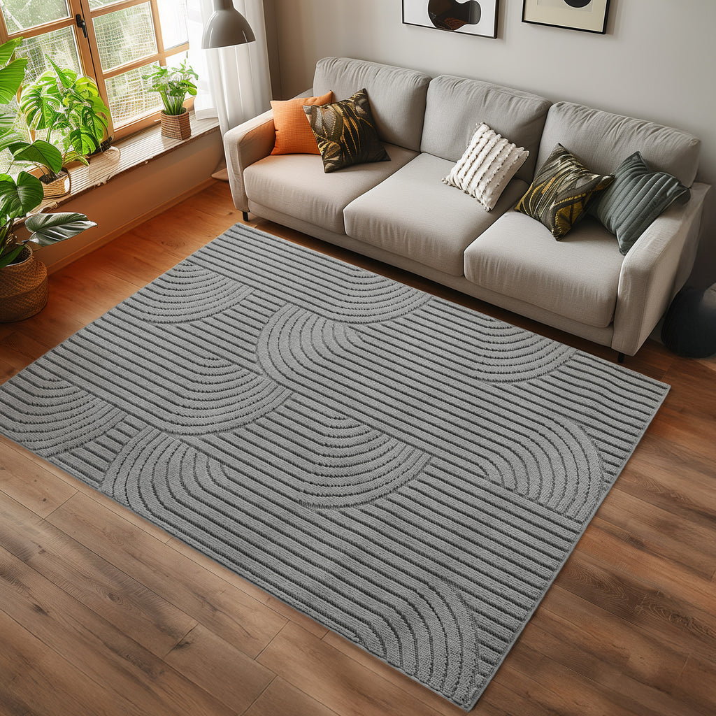 Helix 2201 Silver Kurzflor Teppich