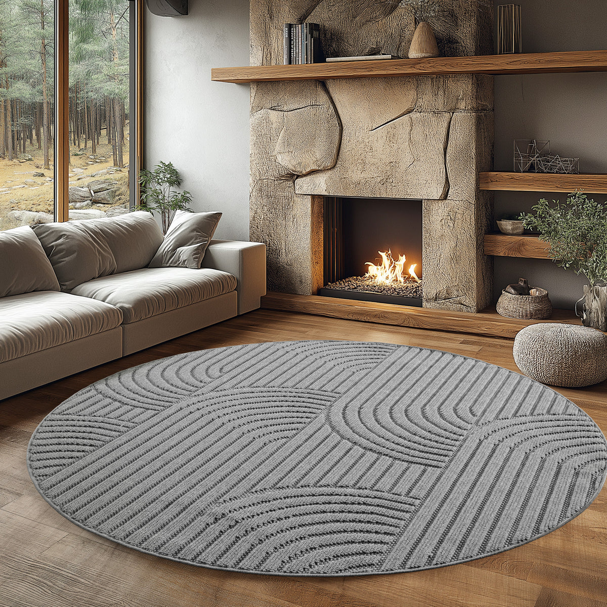 Helix 2201 Silver Kurzflor Teppich