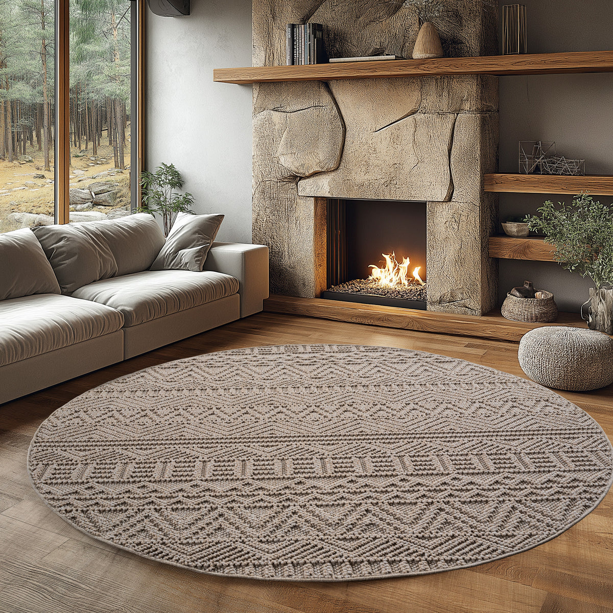Helix 2202 Beige Kurzflor Teppich