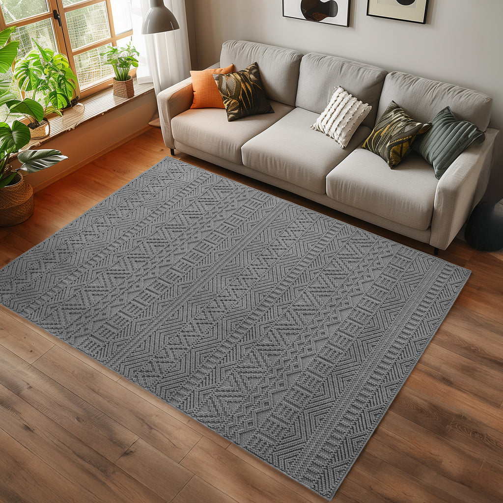 Helix 2202 Silver Kurzflor Teppich