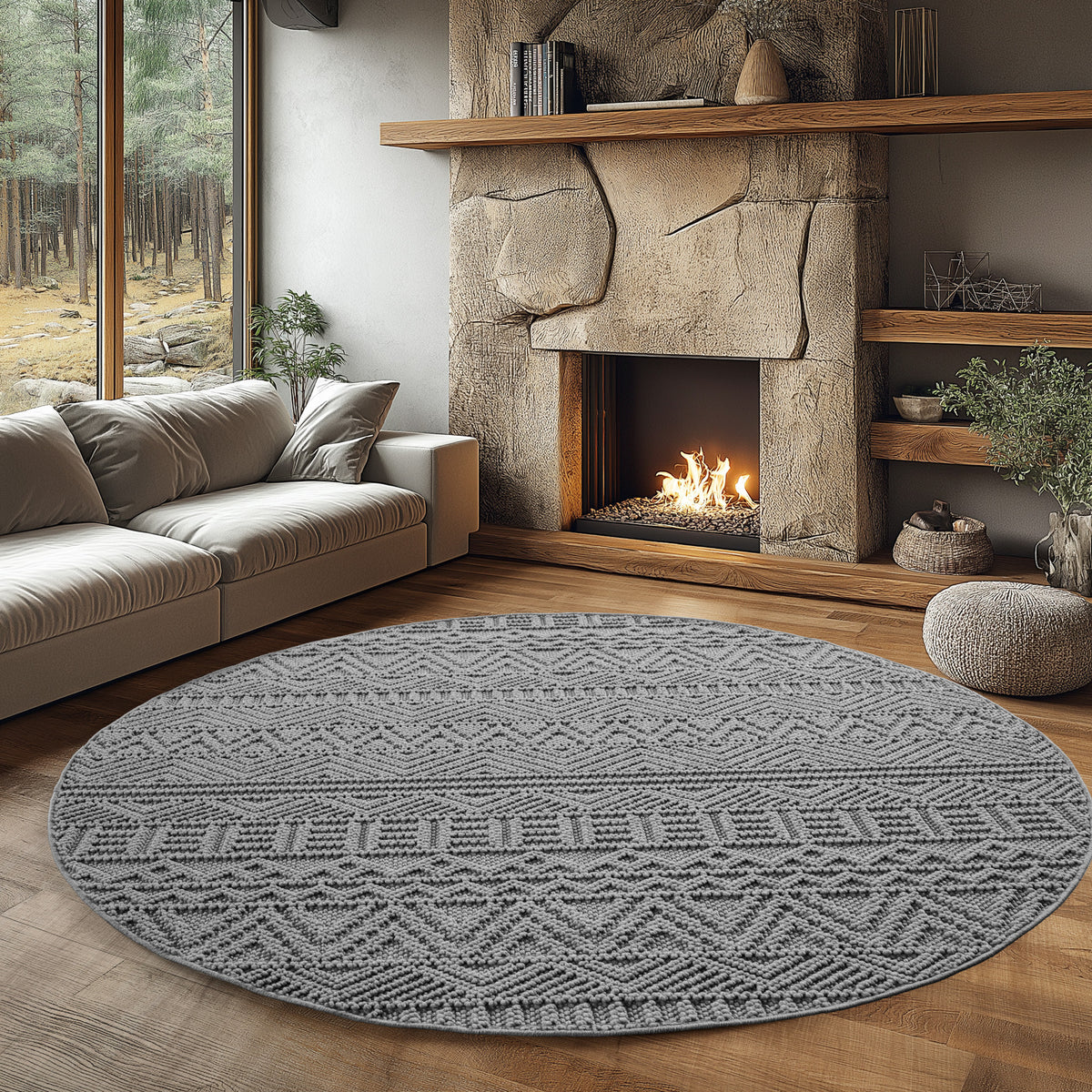 Helix 2202 Silver Kurzflor Teppich