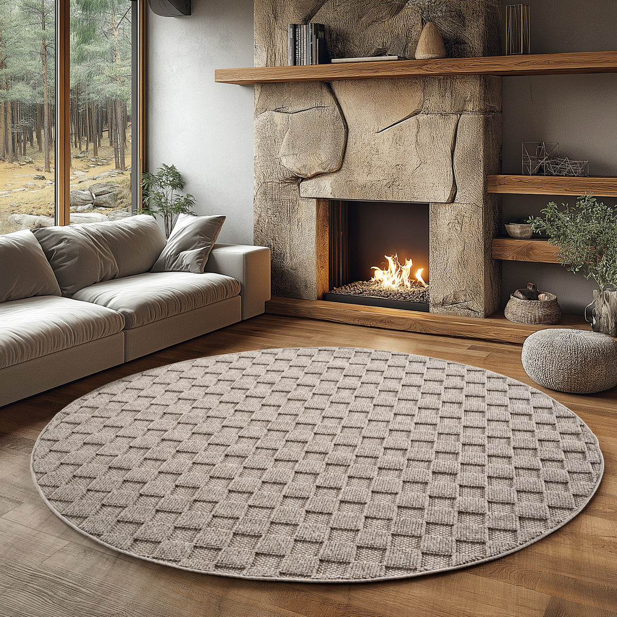 Helix 2203 Beige Kurzflor Teppich