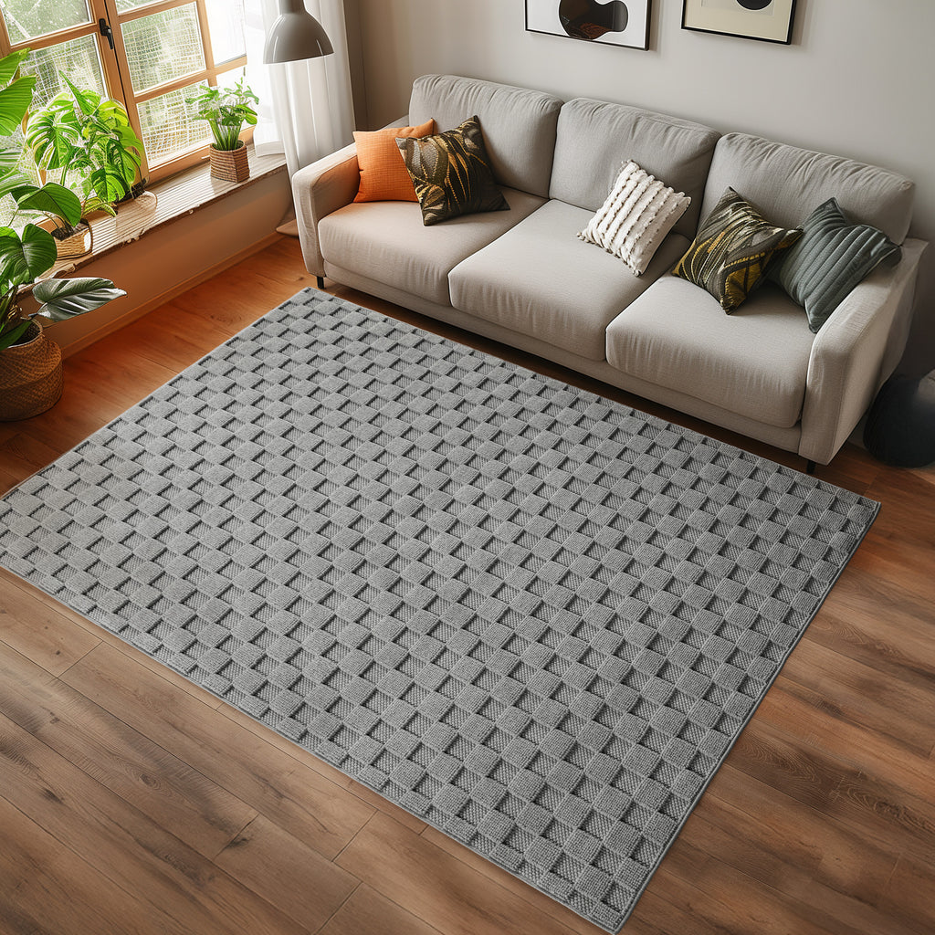 Helix 2203 Silver Kurzflor Teppich