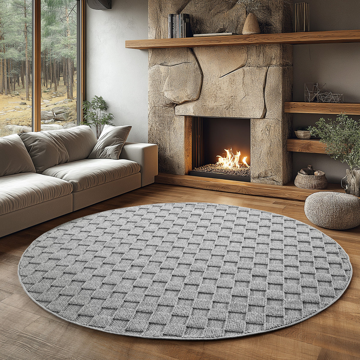 Helix 2203 Silver Kurzflor Teppich
