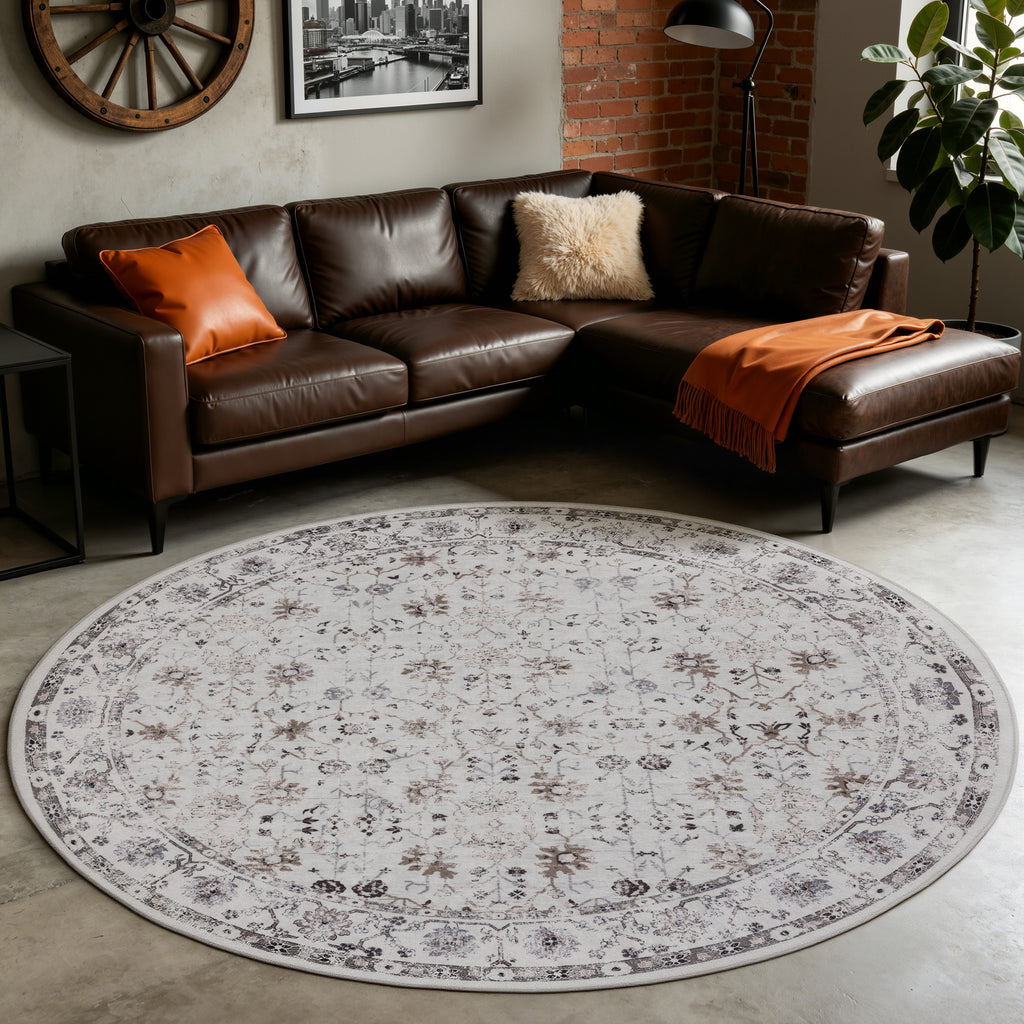 Inka 1142 Creme Kurzflor Teppich waschbar