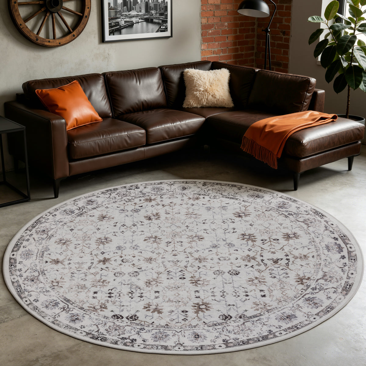 Inka 1142 Creme Kurzflor Teppich waschbar