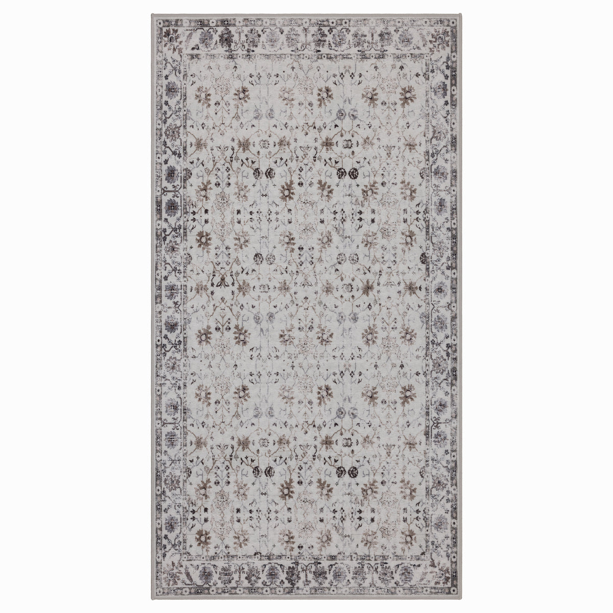 Inka 1142 Creme Kurzflor Teppich waschbar
