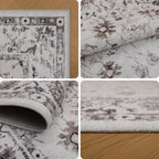Inka 1142 Creme Kurzflor Teppich waschbar