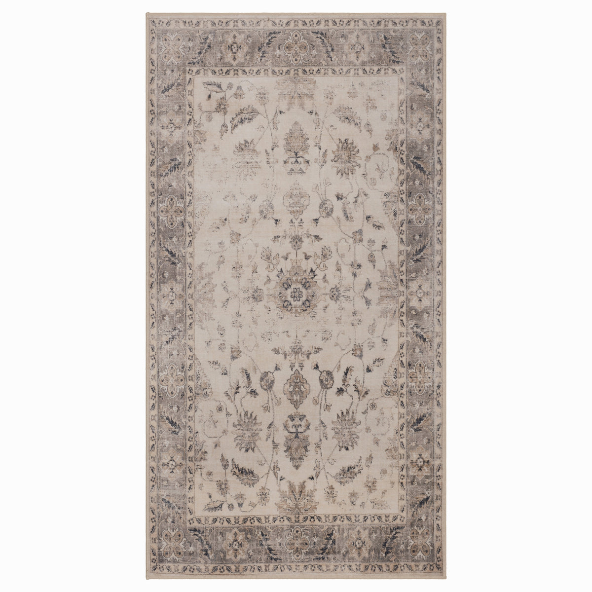 Inka 1143 Beige Kurzflor Teppich waschbar