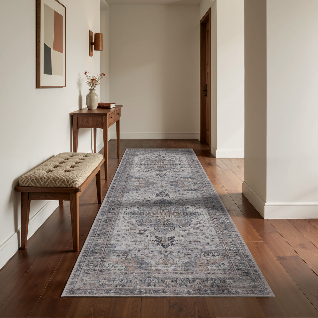 Inka 1144 Beige Kurzflor Teppich waschbar
