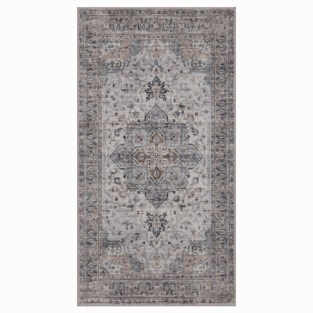Inka 1144 Beige Kurzflor Teppich waschbar