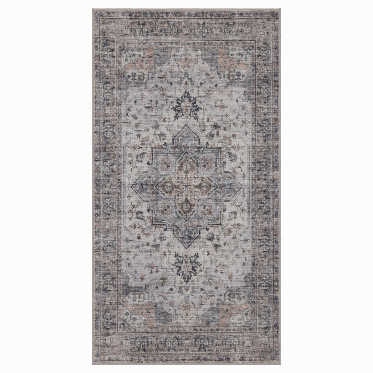 Inka 1144 Beige Kurzflor Teppich waschbar