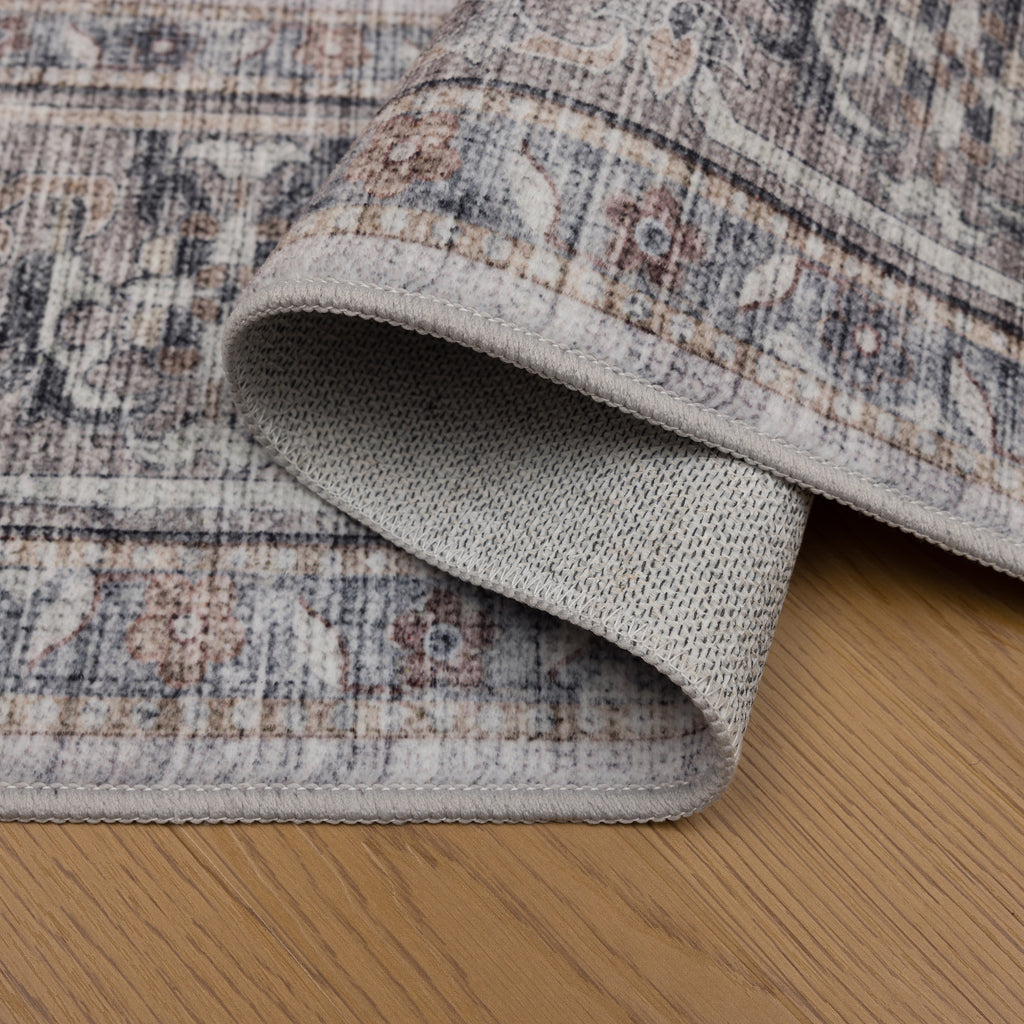 Inka 1144 Beige Kurzflor Teppich waschbar