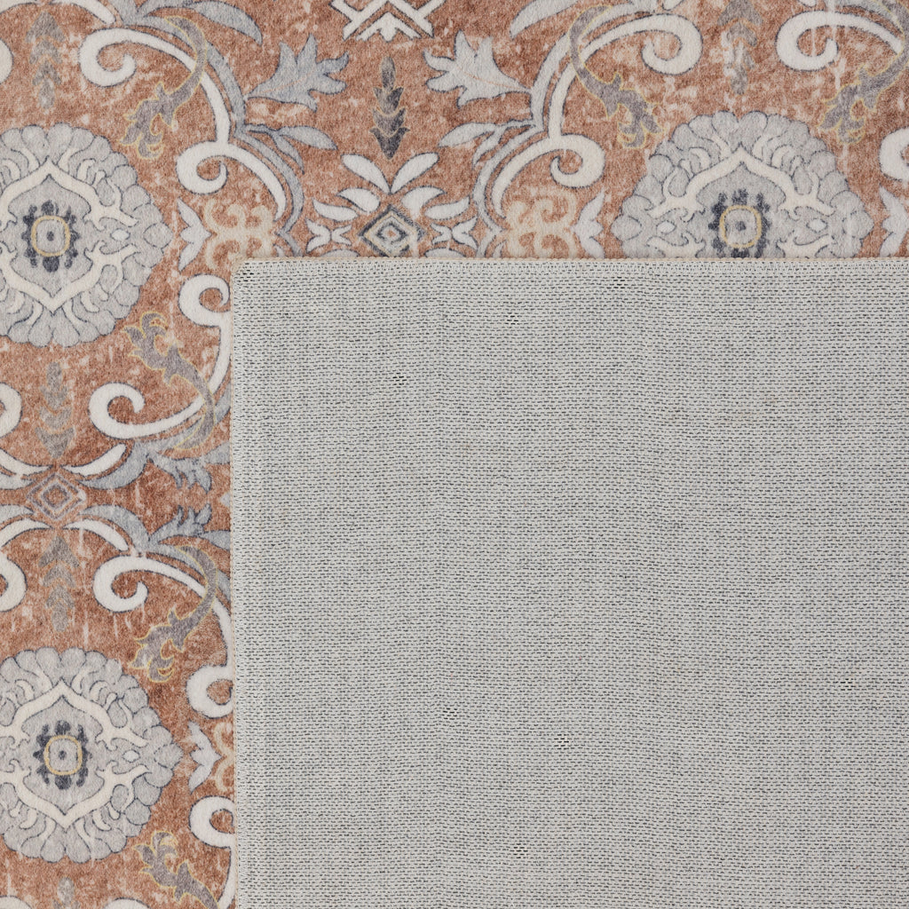 Inka 1145 Terrakotta Kurzflor Teppich waschbar