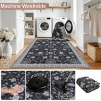 Inka 1146 Schwarz Kurzflor Teppich waschbar