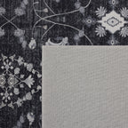 Inka 1146 Schwarz Kurzflor Teppich waschbar