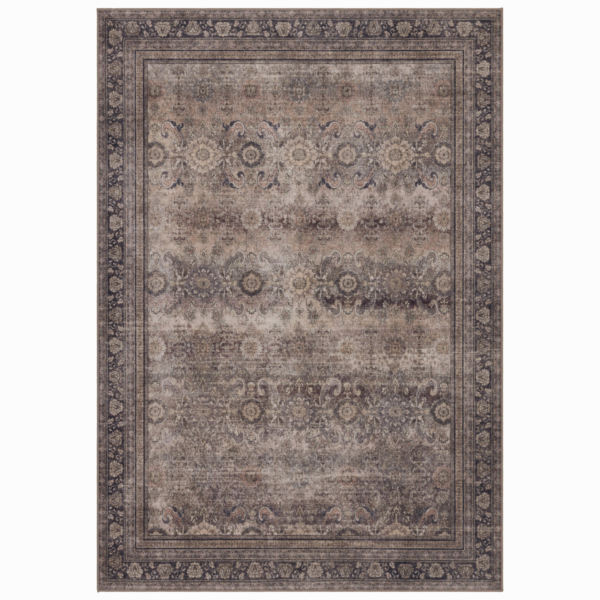 Inka 1147 Braun Kurzflor Teppich waschbar