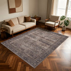 Inka 1147 Braun Kurzflor Teppich waschbar