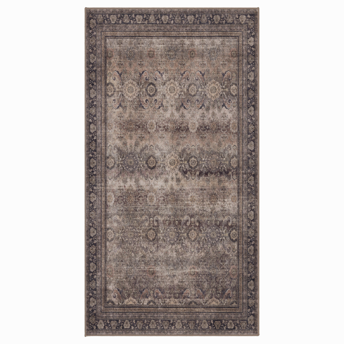 Inka 1147 Braun Kurzflor Teppich waschbar
