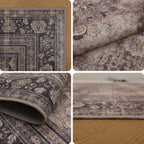 Inka 1147 Braun Kurzflor Teppich waschbar