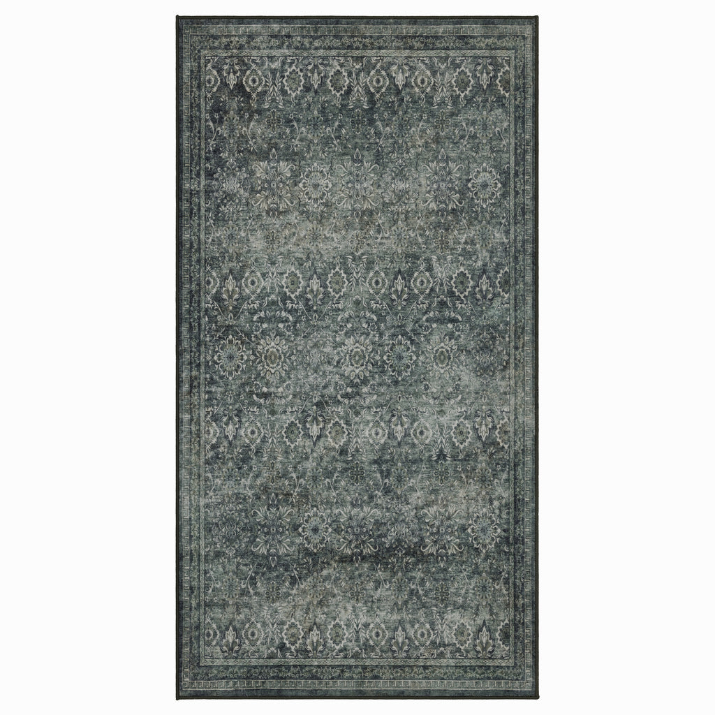 Inka 1148 Grun Kurzflor Teppich waschbar