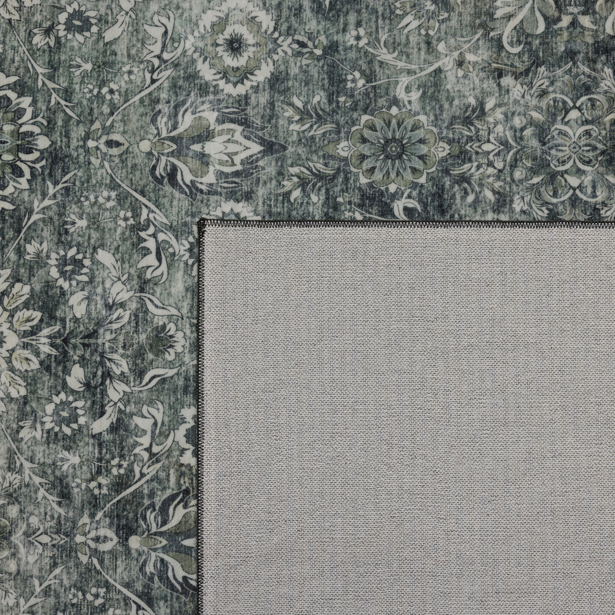 Inka 1148 Grun Kurzflor Teppich waschbar