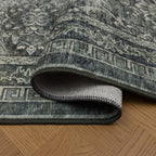Inka 1148 Grun Kurzflor Teppich waschbar