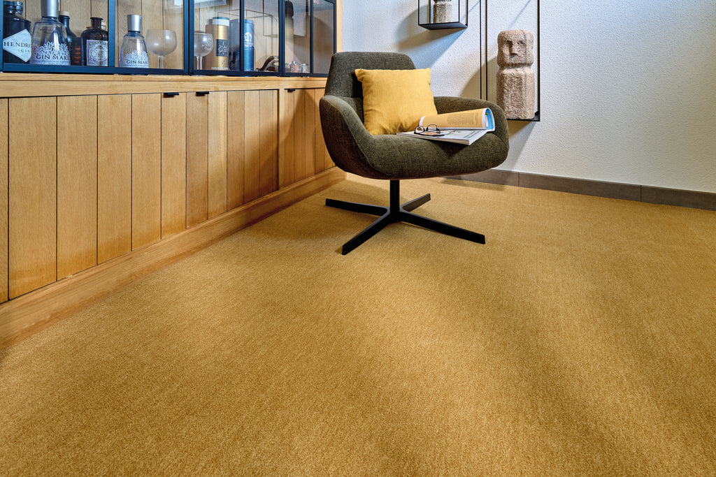 Vorwerk Nutria Melange Teppichboden | Farbe: Haselnuss Hell (2G22) | Raumansicht