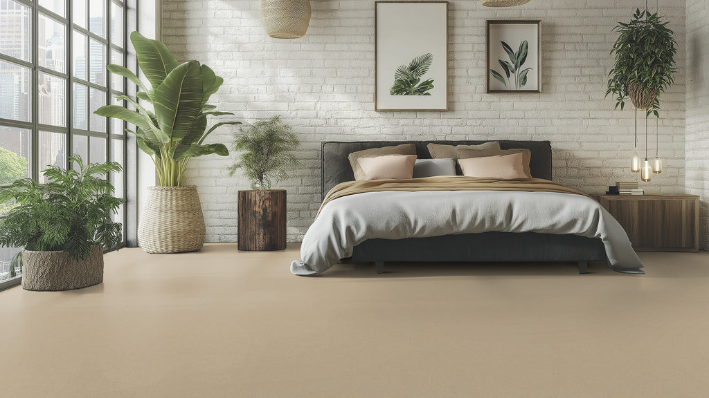 Ulvenaro Linoleumboden 200cm | Farbe: Sandbeige | Raumbild 1 (Beispielbild, Farbe kann abweichen)