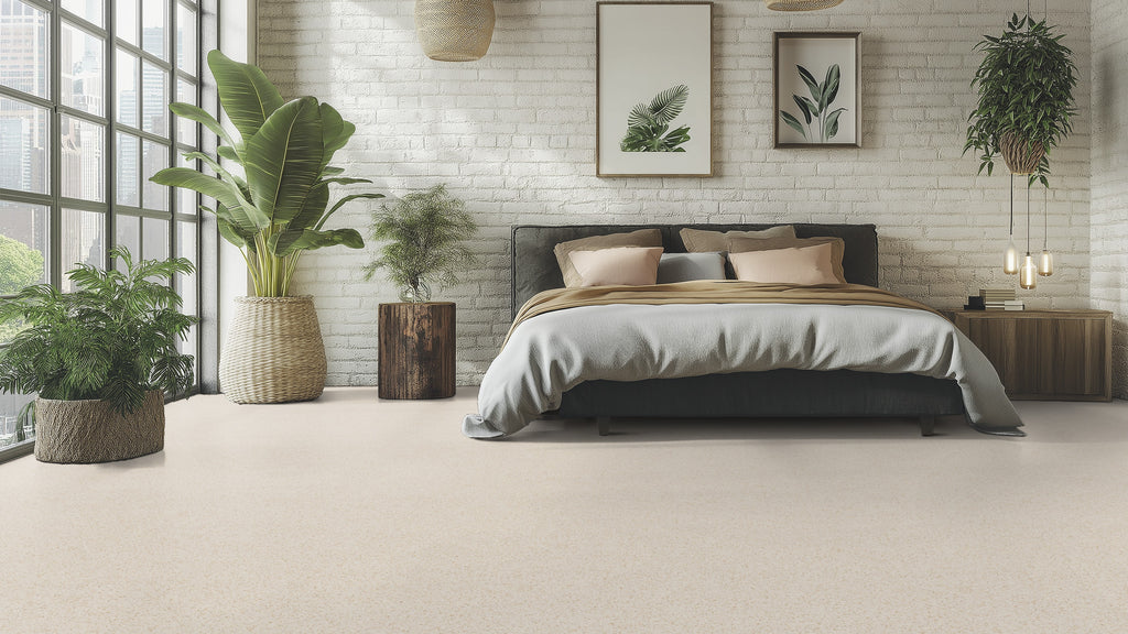Lisvento R10 PVC-Boden homogen 200cm | Farbe: Creme | Raumbild 1 (Beispielbild, Farbe kann abweichen)