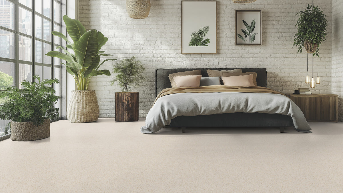Lisvento R10 PVC-Boden homogen 200cm | Farbe: Creme | Raumbild 1 (Beispielbild, Farbe kann abweichen)