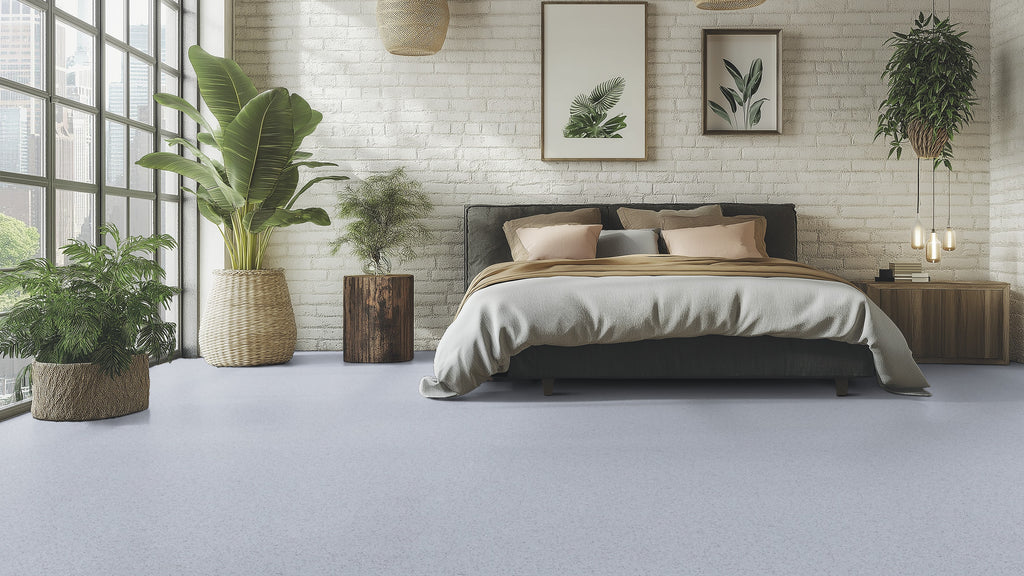 Lisvento PVC-Boden homogen 200cm | Farbe: Mintgrau | Raumbild 1 (Beispielbild, Farbe kann abweichen)