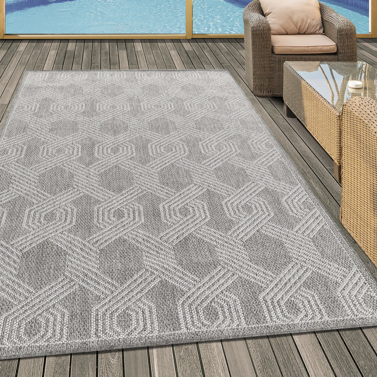 Aruba 4904 Grey Outdoor Teppich